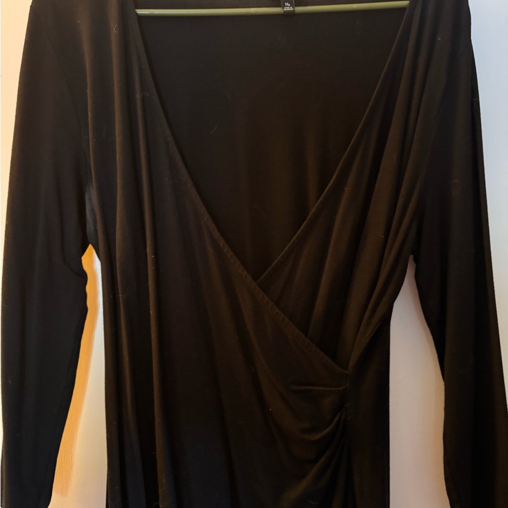 Elegant Talbot’s Black Women's Black Wrap Dress